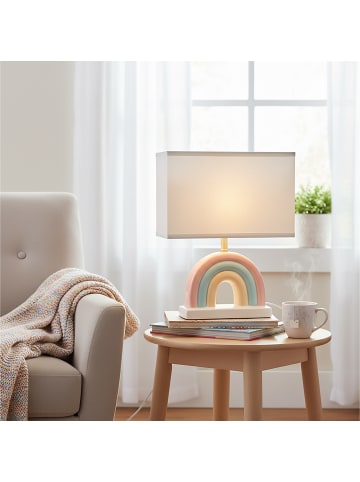 relaxdays Tischlampe „Regenbogen“ in Bunt - (B)28 x (H)37 x (T)15 cm