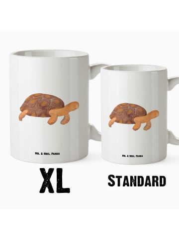 Mr. & Mrs. Panda Weiße Tasse Schildkröte MHerzieren ohne Spruch in Weiß