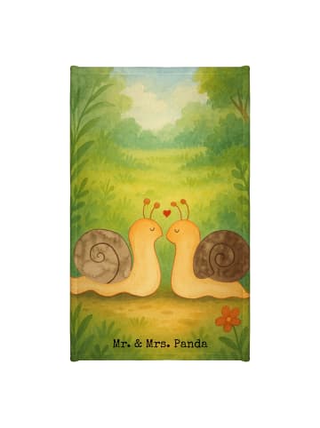 Mr. & Mrs. Panda Gästetuch Schnecken Liebe Design ohne Spruch in Weiß