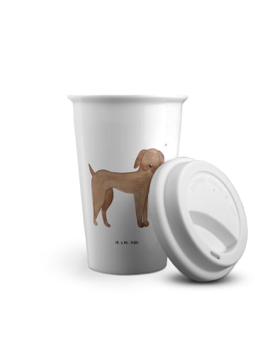 Mr. & Mrs. Panda ToGo Kaffeebecher Hund Dogge ohne Spruch in Weiß