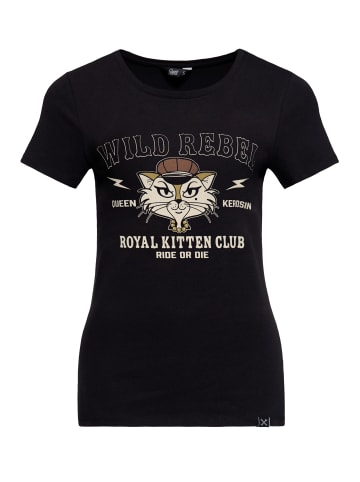 Queen Kerosin Queen Kerosin T-Shirt Royal Kitten Club in schwarz