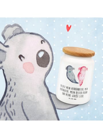 Mr. & Mrs. Panda Dose Axolotl Freundin mit Spruch in Weiß