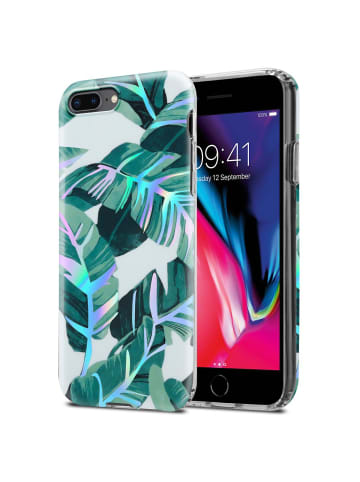 cadorabo Hülle für iPhone 7 PLUS/7S PLUS/8 PLUS in BANANENBLÄTTER
