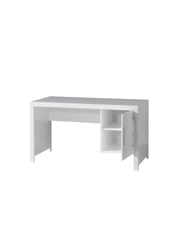 58 aufm Kessel SCHREIBTISCH Karalynn 137x72x76 aus MDF in Weiß
