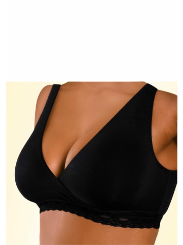PETITE FLEUR Soft-BH in weiß+schwarz