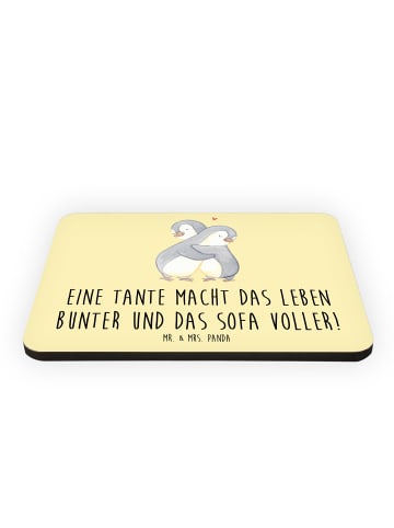 Mr. & Mrs. Panda Magnet Bunte Tante mit Spruch in Gelb Pastell