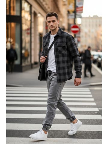 RESLAD Jeans Denim Jogginghose in grau