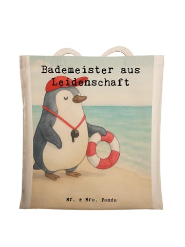 Mr. & Mrs. Panda Shopper Bademeister Leidenschaft Design mit Spruch in Weiß