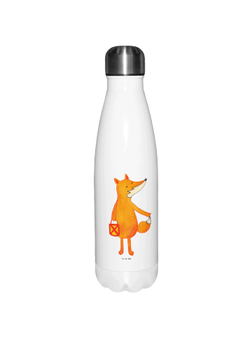 Mr. & Mrs. Panda Thermosflasche Fuchs Laterne ohne Spruch in Weiß