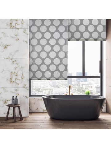 relaxdays Duschrollo Punkte in Grau - (B)80 x (H)240 cm