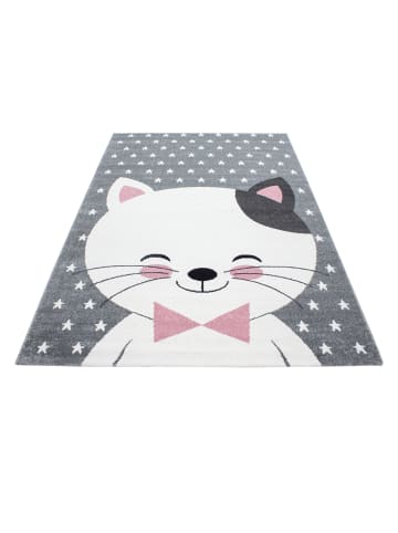 KADIMA DESIGN Kinderteppich Waschbar Niedliche Katze TASNA Strapazierfähig OEKO-TEX