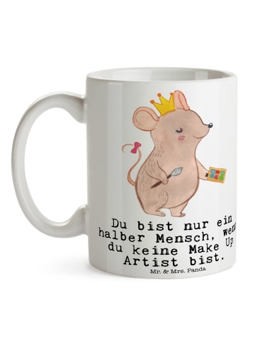 Mr. & Mrs. Panda Tasse Make Up Artist Herz mit Spruch in Weiß