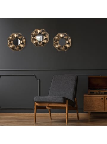 3 x Spiegel in Gold - (B)25 x (H)25 x (T)2 cm