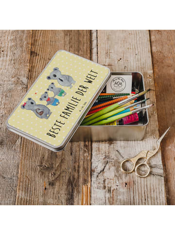 Mr. & Mrs. Panda Geschenkbox Koala Familie zwei mit Spruch in Gelb Pastell