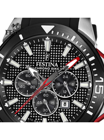 Festina Analog-Armbanduhr Festina Chrono Bike schwarz extra groß (ca. 47mm)
