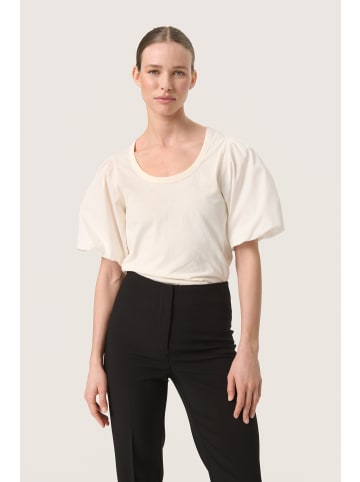 Soaked in Luxury Kurzarm-Bluse SLFilippa Gerade Passform in Whisper White