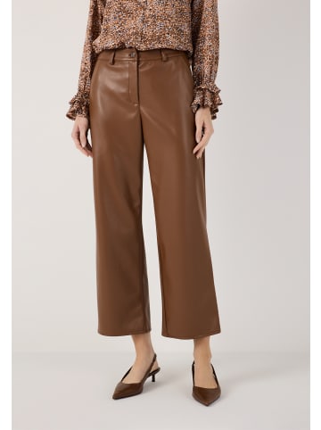 More & More moderne, verkürzte Culotte, Lederimitat in espresso brown