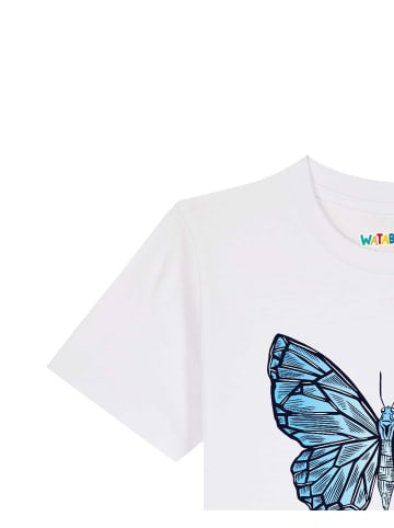 wat? Apparel T-Shirt Crystal Butterfly in Weiß