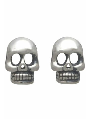 Gemshine Ohrstecker Gothic Totenkopf Totenschädel in silver coloured