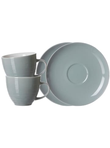 2er Set Kaffeetassen mit Untertassen Suomi in Blau 260 ml