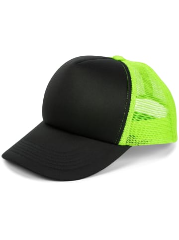 styleBREAKER Mesh Cap in Schwarz-Neongrün