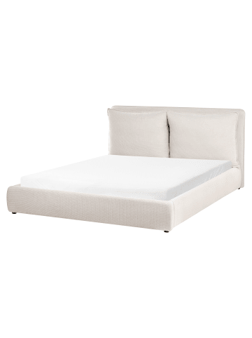 Beliani 2-tlg Doppelbett BAJONNA in Beige/Schwarz
