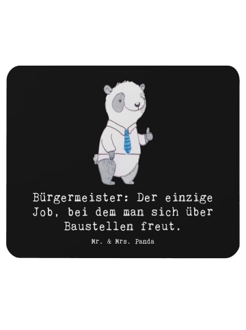 Mr. & Mrs. Panda Maus-Pad Bürgermeister Freude mit Spruch in Schwarz