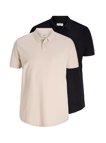 JACK & JONES PLUS 2er-Pack Poloshirt in Moonbeam