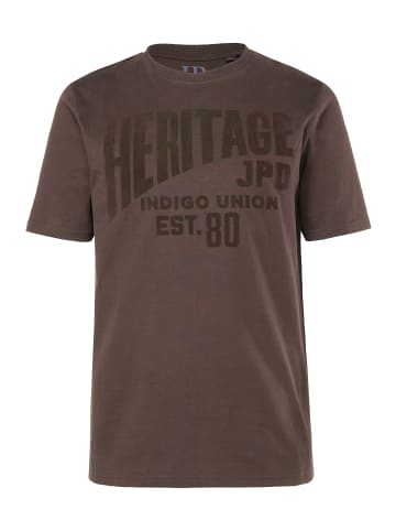 JP1880 Kurzarm T-Shirt in dunkelbraun