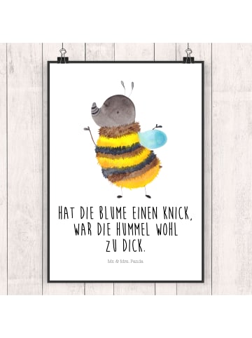 Mr. & Mrs. Panda Bild Hummel flauschig mit Spruch in Weiß
