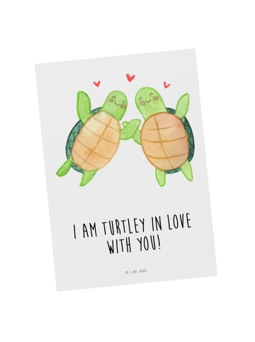 Mr. & Mrs. Panda Wanddeko Schildkröten Paar mit Spruch in Weiß
