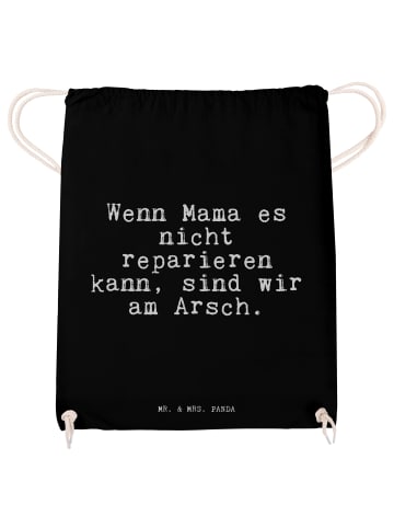 Mr. & Mrs. Panda Drawstring Bag Wenn Mama es nicht... mit Spruch in Schwarz
