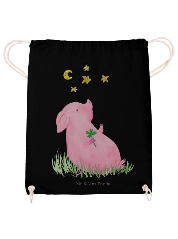 Mr. & Mrs. Panda Stofftasche Schwein Glück ohne Spruch in Schwarz