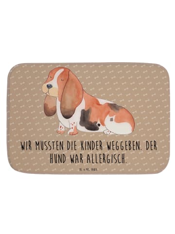 Mr. & Mrs. Panda Badteppich Hund Basset Hound mit Spruch in Hundeglück