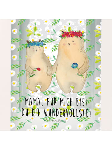 Mr. & Mrs. Panda Laterne Bären mit Blumenkranz mit Spruch in Transparent