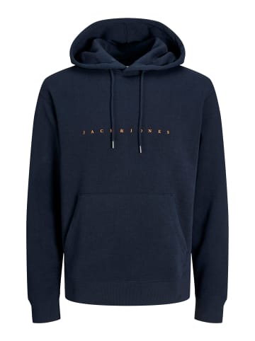 Jack & Jones Bequemer Kapuzenpullover mit dezentem Schriftzug Robust in Dunkelblau