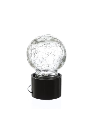 MARELIDA 4x LED Solar Hängeleuchte in Bruchglas-Optik Kugelleuchte H: 9cm in transparent