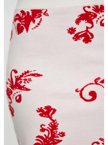 ebeeza Damen Rock in WOLLWEISS ROT