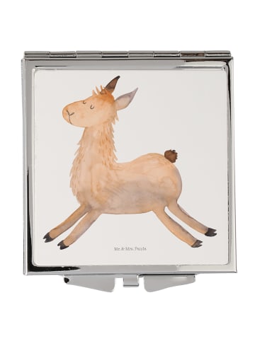 Mr. & Mrs. Panda Schminkspiegel Lama Springen ohne Spruch in Weiß