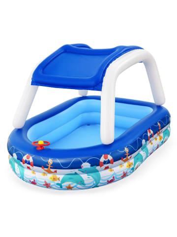 Bestway Bestway® Family Pool mit Sonnenschutzdach Sea Captain™ 213 x 155 x 132 cm in Mehrfarbig ab