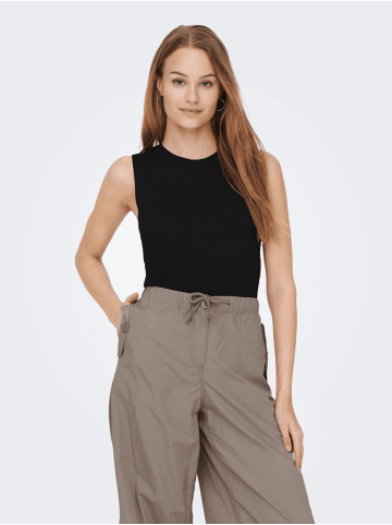 ONLY Geripptes Kurzes Crop Top ONLMAJLI in Schwarz