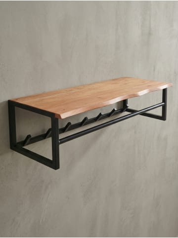 KADIMA DESIGN Design Wandgarderobe Massivholz / Metall 80x22x33 cm