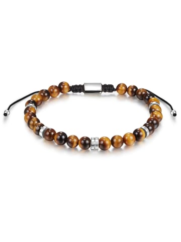 Männerglanz Armband Sterling Silber Tigerauge in braun