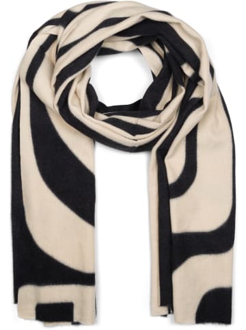 styleBREAKER Schal mit Streifen in Schwarz-Beige