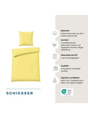 Schiesser Seersucker-Bettwäsche-Set Laura in Hellgelb