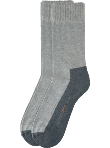 camano Unisex-Sportsocken 2 Paar in hellgrau