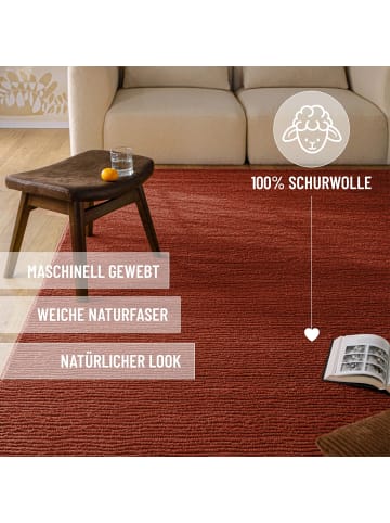 Wecon Home Wollteppich Castello ONE in kamin rot