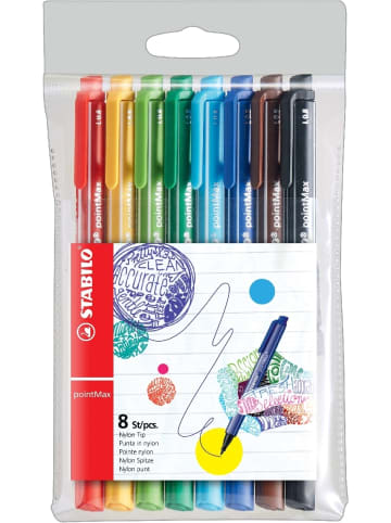 STABILO Filzschreiber pointMax 0,8 mm sortiert Etui Packung mit 8 Farben