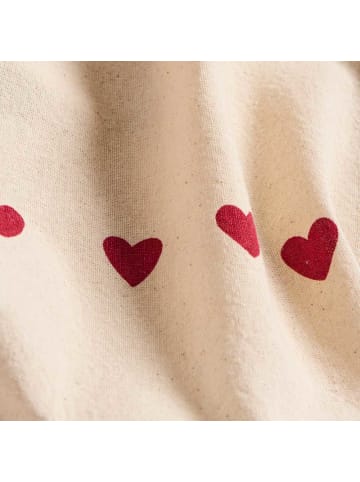 IB Laursen Geschirrtuch EMMA Natur mit Roten Herzen