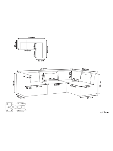Beliani 4-tlg Modulsofa LEMVIG in Beige